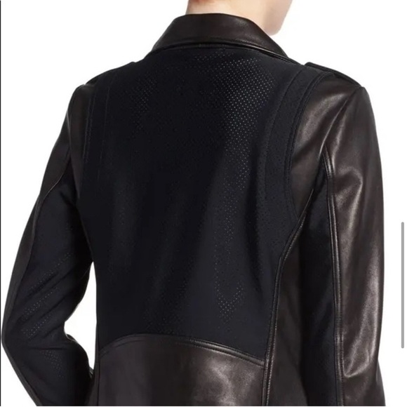 Rebecca Minkoff Perforated Lamb Skin Leather Moto Biker Jacket Size XS Pockets - Picture 2 of 11